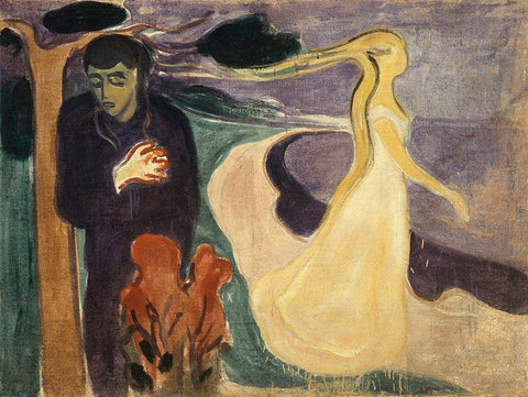 Separation, 1896 White Modern Wood Framed Art Print with Double Matting by Munch, Edvard