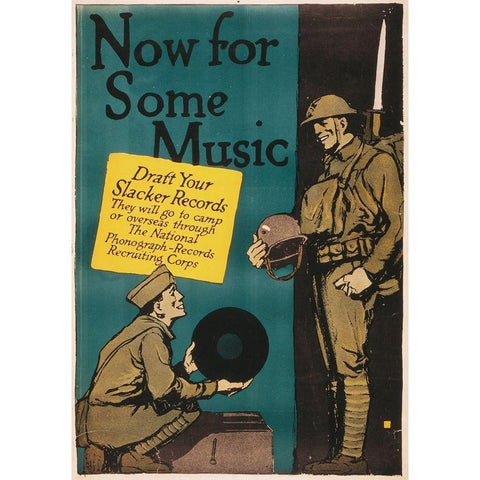 Now for Some Music, 1917 White Modern Wood Framed Art Print by Falls, Charles Buckles