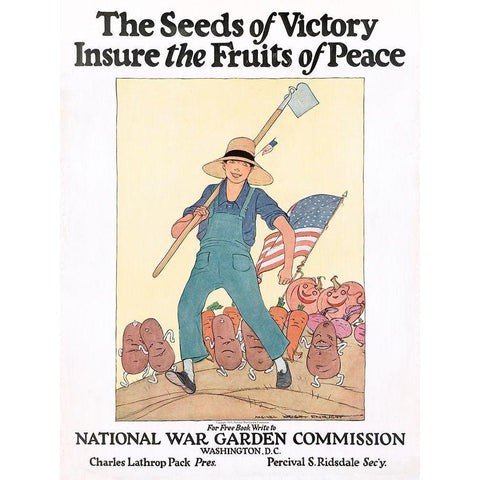 The Seeds of Victory Insure the Fruits of Peace, ca. 1919 Gold Ornate Wood Framed Art Print with Double Matting by Barney, Maginel Wright