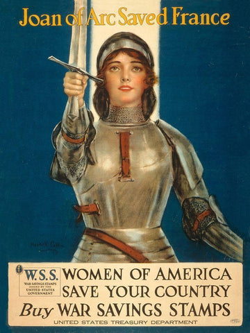 Joan of Arc Saved France--Women of America, Save Your Country, 1918 Black Ornate Wood Framed Art Print with Double Matting by Coffin, Haskell