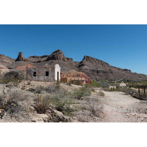 Abandoned movie set along the Rio Grande River in Big Bend Ranch State Park in lower Brewster County Gold Ornate Wood Framed Art Print with Double Matting by Highmith, Carol