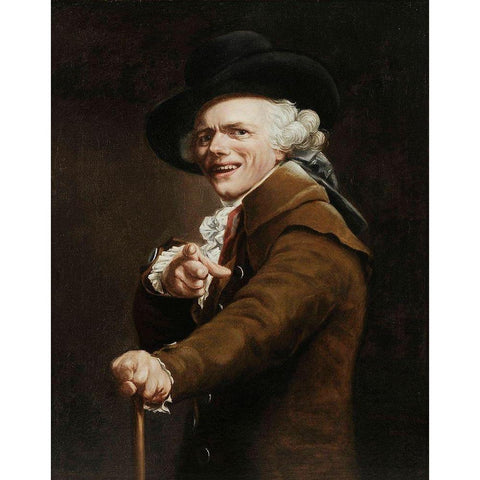 Portrait of the Artist as a Mocker White Modern Wood Framed Art Print by Ducreux, Joseph