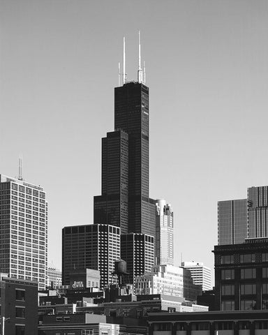 Sears Tower Chicago Illinois White Modern Wood Framed Art Print with Double Matting by Highsmith, Carol