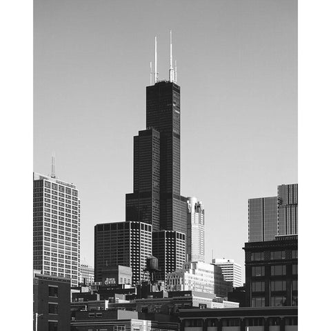 Sears Tower Chicago Illinois White Modern Wood Framed Art Print by Highsmith, Carol