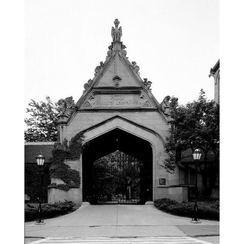 Entry gate to the University of Chicago Illinois Black Modern Wood Framed Art Print with Double Matting by Highsmith, Carol