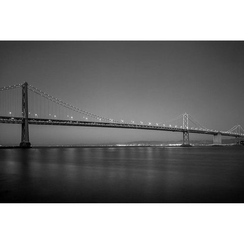 San Francisco Oakland Bay Bridge at dusk San Francisco California Black Modern Wood Framed Art Print with Double Matting by Highsmith, Carol