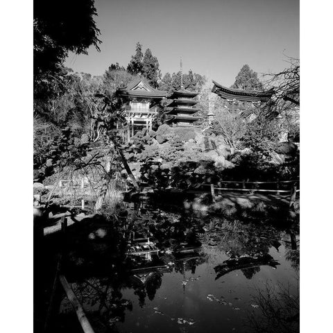 Japanese Tea Garden at Golden Gate Park San Francisco California Black Modern Wood Framed Art Print by Highsmith, Carol