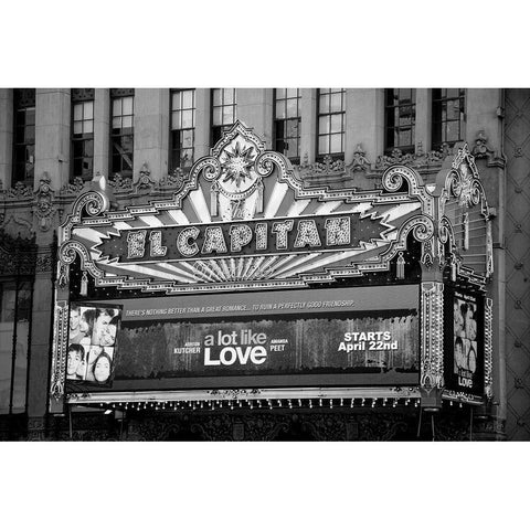 El Capitan Theatre Marquee Los Angeles California Gold Ornate Wood Framed Art Print with Double Matting by Highsmith, Carol