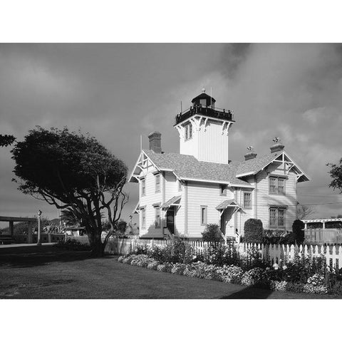 Point Fermin Lighthouse San Pedro California Black Modern Wood Framed Art Print with Double Matting by Highsmith, Carol