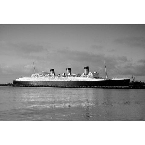 Queen Mary ship Long Beach California Gold Ornate Wood Framed Art Print with Double Matting by Highsmith, Carol