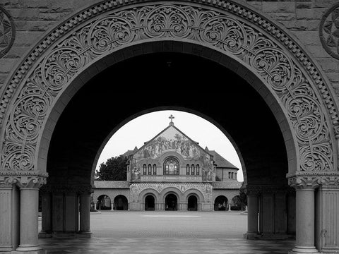 Stanford Universitys 1903 Memorial Church in Palo Alto California Black Ornate Wood Framed Art Print with Double Matting by Highsmith, Carol