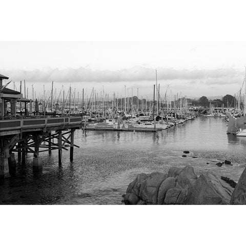 Old Fishermans Wharf Monterey California White Modern Wood Framed Art Print by Highsmith, Carol