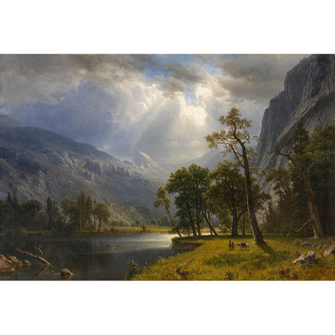 Mount Starr King Yosemite Black Modern Wood Framed Art Print with Double Matting by Bierstadt, Albert