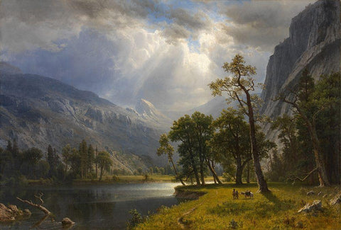 Mount Starr King Yosemite White Modern Wood Framed Art Print with Double Matting by Bierstadt, Albert