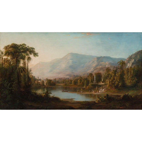 Vale of Kashmir White Modern Wood Framed Art Print by Duncanson, Robert S.