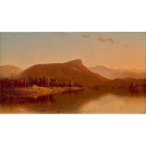 A Home in the Wilderness Black Modern Wood Framed Art Print with Double Matting by Gifford, Sanford Robinson