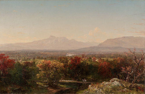 An October Day in the White Mountains Black Ornate Wood Framed Art Print with Double Matting by Kensett, John Frederick