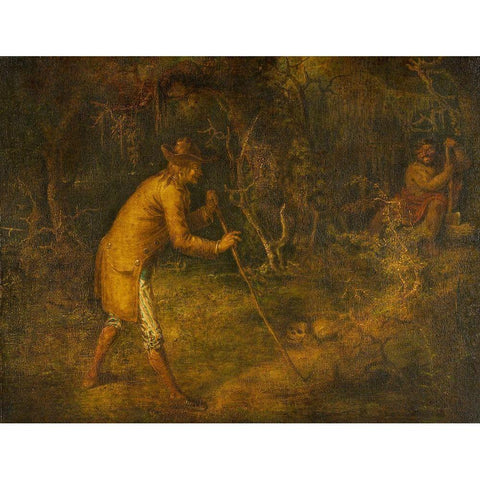 The Devil and Tom Walker White Modern Wood Framed Art Print by Quidor, John