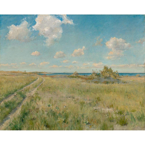 The Old Road to the Sea Black Modern Wood Framed Art Print with Double Matting by Chase, William Merritt