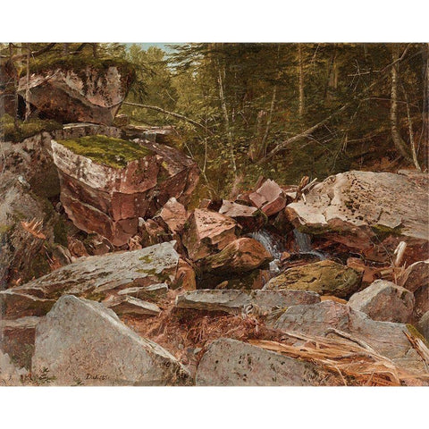 Study North Conway New Hampshire Gold Ornate Wood Framed Art Print with Double Matting by Johnson, David