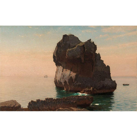 Capri Black Modern Wood Framed Art Print with Double Matting by Haseltine, William Stanley