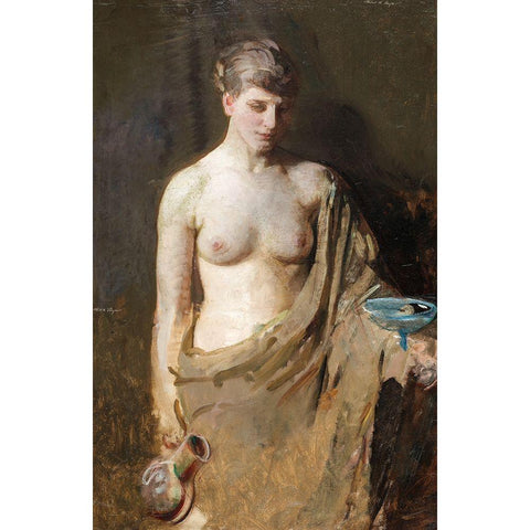 Hebe Gold Ornate Wood Framed Art Print with Double Matting by Thayer, Abbott Handerson