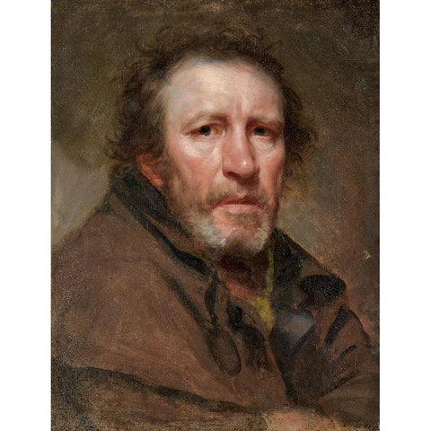 Old Pat The Independent Beggar White Modern Wood Framed Art Print by Waldo, Samuel Lovett