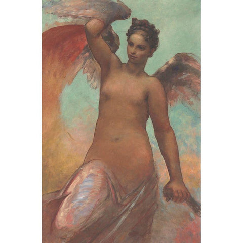 Winged Fortune White Modern Wood Framed Art Print by Hunt, William Morris