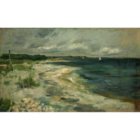 Storm Clouds Gold Ornate Wood Framed Art Print with Double Matting by Twachtman, John Henry