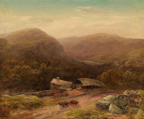 In the Housatonic Valley White Modern Wood Framed Art Print with Double Matting by Martin, Homer Dodge