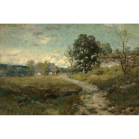 Arkville Landscape White Modern Wood Framed Art Print by Wyant, Alexander H