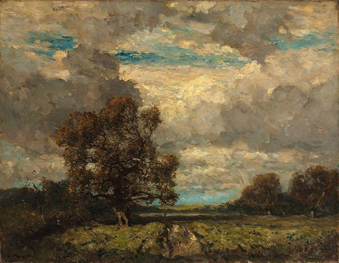 The Lone Sentinel White Modern Wood Framed Art Print with Double Matting by Ranger, Henry Ward