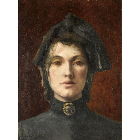 Head of a Girl White Modern Wood Framed Art Print by America, Early 20th Century