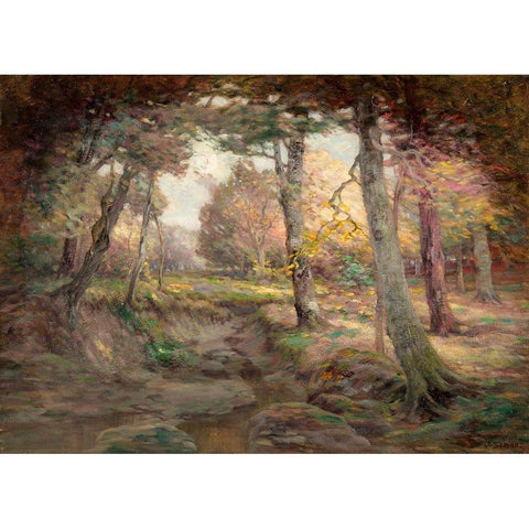 Edge of the Woods White Modern Wood Framed Art Print by Semon, John