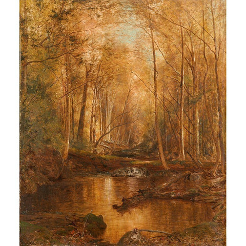 Autumn in the Catskills Black Modern Wood Framed Art Print with Double Matting by McEntee, Jervis