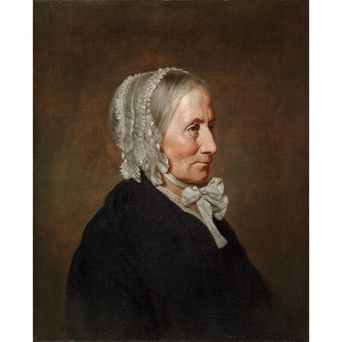 Portrait of the Artists Mother White Modern Wood Framed Art Print by Smith, Allen
