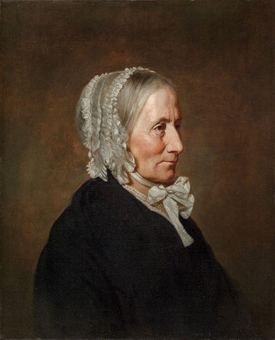Portrait of the Artists Mother White Modern Wood Framed Art Print with Double Matting by Smith, Allen