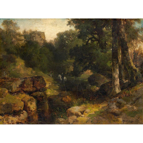 The Dell White Modern Wood Framed Art Print by Moran, Thomas