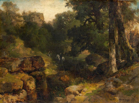 The Dell White Modern Wood Framed Art Print with Double Matting by Moran, Thomas