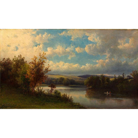 Landscape near Granby Connecticut Gold Ornate Wood Framed Art Print with Double Matting by Kruseman van Elten, Hendrik Dirk