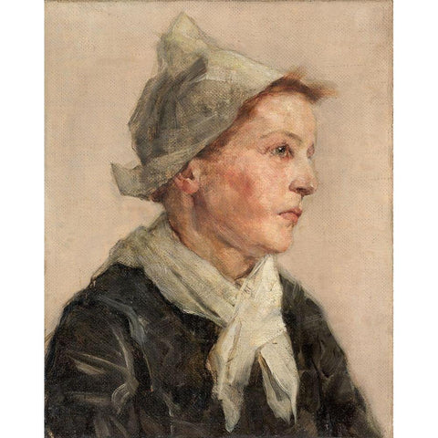 Head of a Woman Black Modern Wood Framed Art Print with Double Matting by Gottwald, Frederick