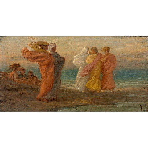 The Music Party Black Modern Wood Framed Art Print with Double Matting by Vedder, Elihu