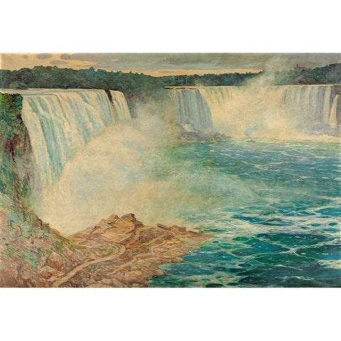 Niagara Falls White Modern Wood Framed Art Print by Satra, August