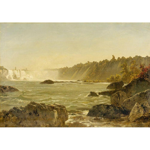 View of Niagara Falls Black Modern Wood Framed Art Print by Kensett, John Frederick