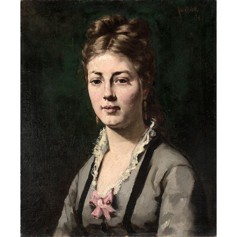 Portrait of a Woman White Modern Wood Framed Art Print by Anderson, Abraham Archibald
