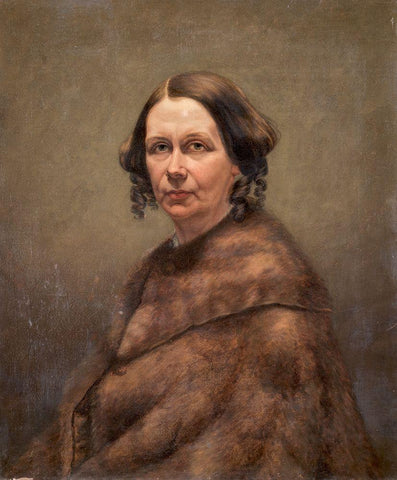 Mrs. Goss Black Ornate Wood Framed Art Print with Double Matting by Ransom, Caroline L