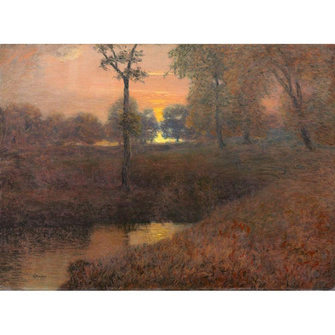 Evening Gold Ornate Wood Framed Art Print with Double Matting by Howard, Hugh Huntington