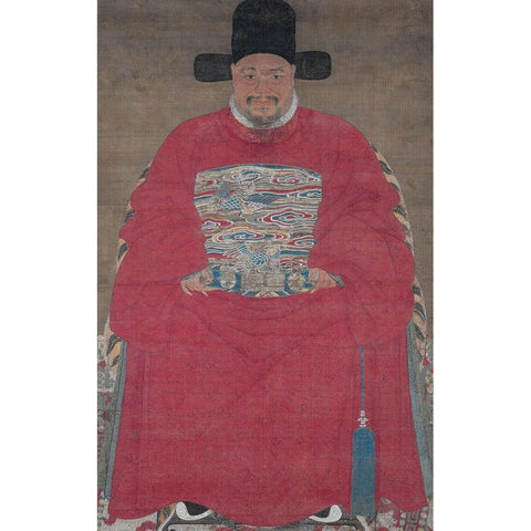 Portrait of an Official Gold Ornate Wood Framed Art Print with Double Matting by dynasty, China Ming