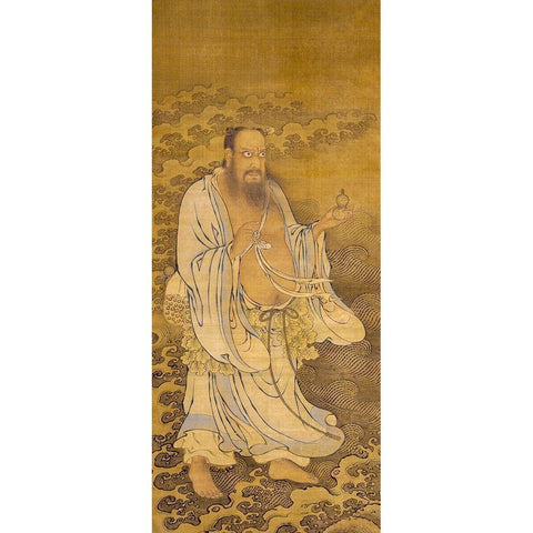 Zhongli Quan Crossing the Ocean Gold Ornate Wood Framed Art Print with Double Matting by Qi, Zhao