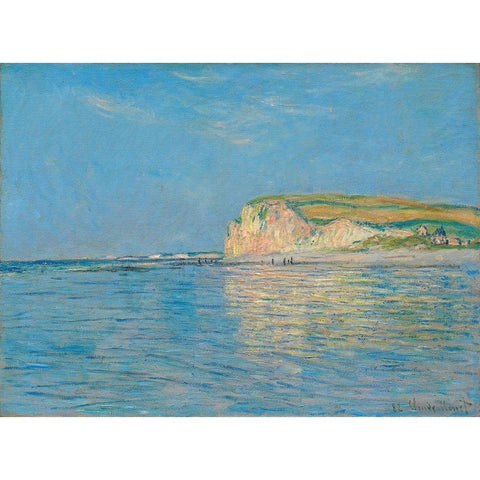 Low Tide at Pourville near Dieppe 1882 Black Modern Wood Framed Art Print with Double Matting by Monet, Claude